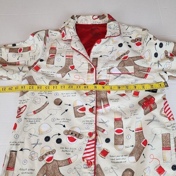 Nick and Nora size S How to make sock monkey instructions pajama top - Picture 11 of 12